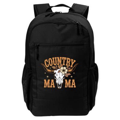 Country Mama Floral Skull Horns Star Backpack