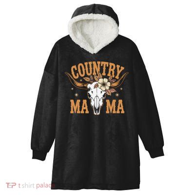 Country Mama Floral Skull Horns Star Hooded Wearable Blanket