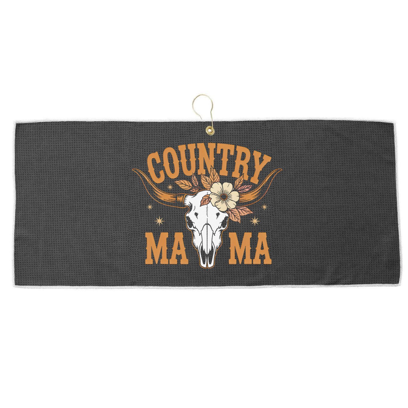 Country Mama Floral Skull Horns Star Large Microfiber Waffle Golf Towel