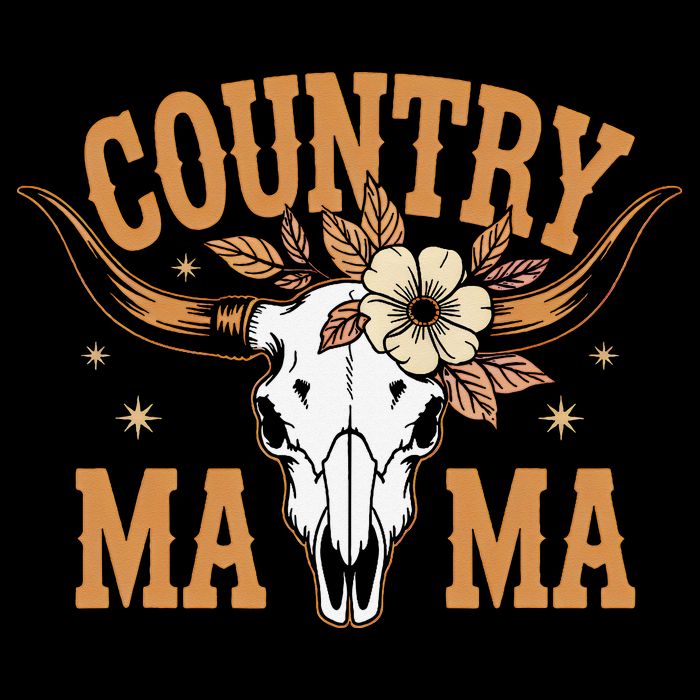 Country Mama Floral Skull Horns Star Womens Tank Top