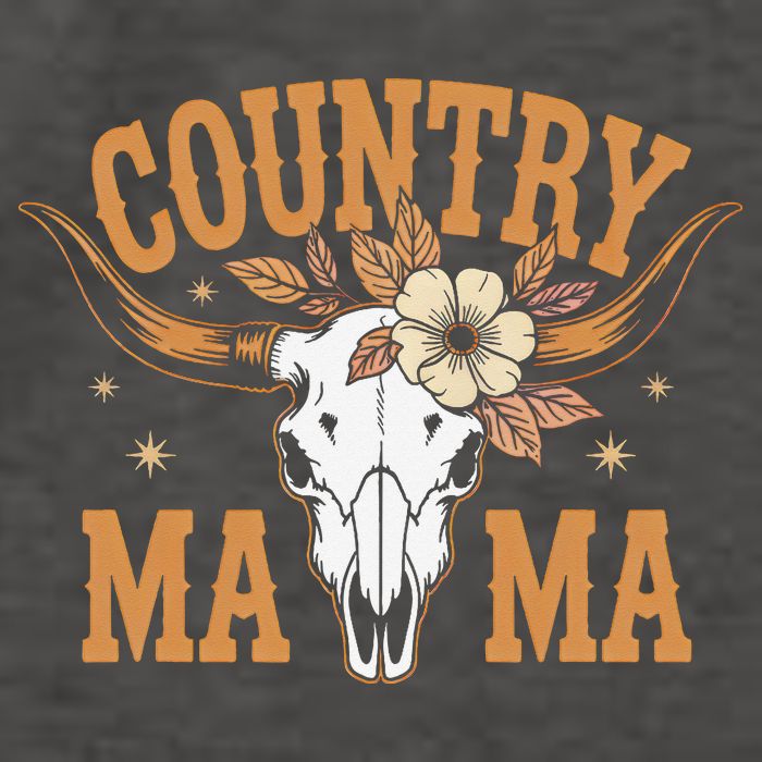 Country Mama Floral Skull Horns Star Vector Backpack