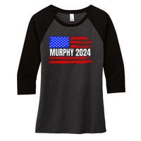 Chris Murphy For President 2024 Women's Tri-Blend 3/4-Sleeve Raglan Shirt