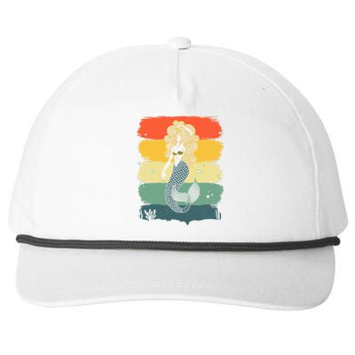 Cool Mermaid For Girl Kids Women Under Sea Mermaids Merman Snapback Five-Panel Rope Hat