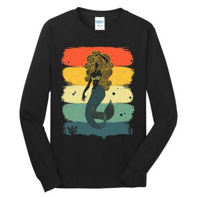 Cool Mermaid For Girl Kids Women Under Sea Mermaids Merman Tall Long Sleeve T-Shirt