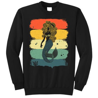 Cool Mermaid For Girl Kids Women Under Sea Mermaids Merman Tall Sweatshirt