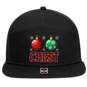 Chestnuts Matching Family Funny Chest Nuts Christmas Couples 7 Panel Mesh Trucker Snapback Hat