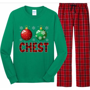 Chestnuts Matching Family Funny Chest Nuts Christmas Couples Long Sleeve Pajama Set