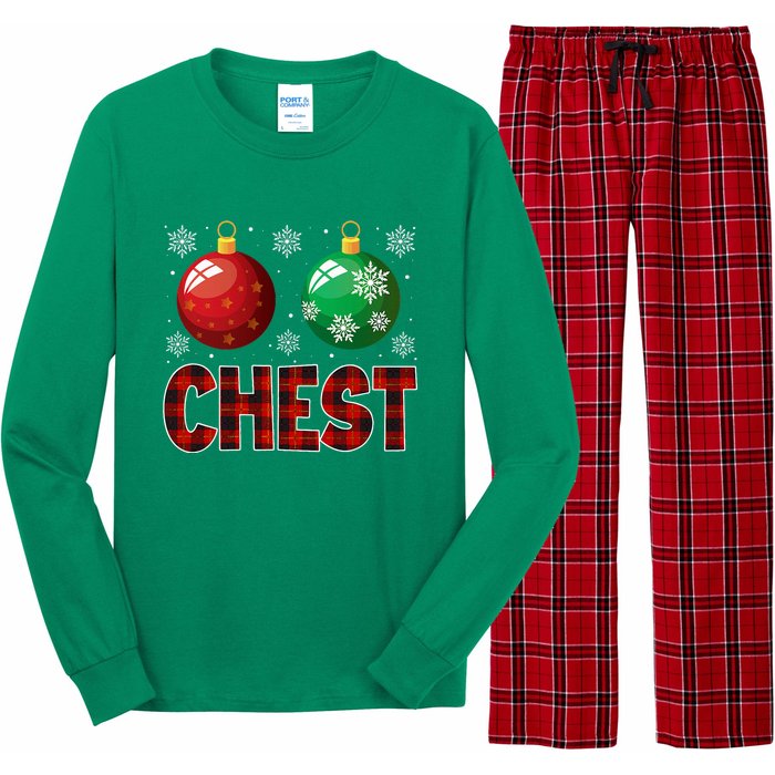 Chestnuts Matching Family Funny Chest Nuts Christmas Couples Long Sleeve Pajama Set