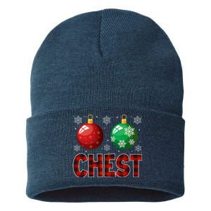 Chestnuts Matching Family Funny Chest Nuts Christmas Couples Sustainable Knit Beanie