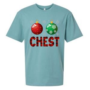 Chestnuts Matching Family Funny Chest Nuts Christmas Couples Sueded Cloud Jersey T-Shirt