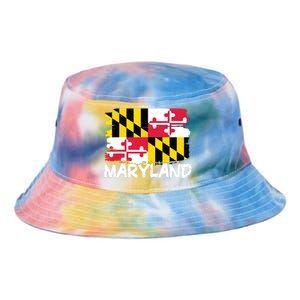 Cool Maryland Flag Tie Dye Newport Bucket Hat