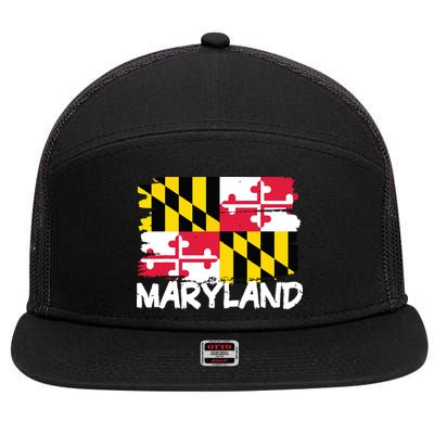 Cool Maryland Flag 7 Panel Mesh Trucker Snapback Hat
