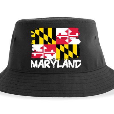 Cool Maryland Flag Sustainable Bucket Hat
