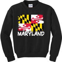 Cool Maryland Flag Kids Sweatshirt