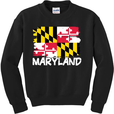 Cool Maryland Flag Kids Sweatshirt