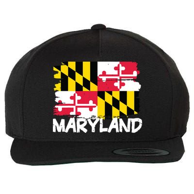Cool Maryland Flag Wool Snapback Cap