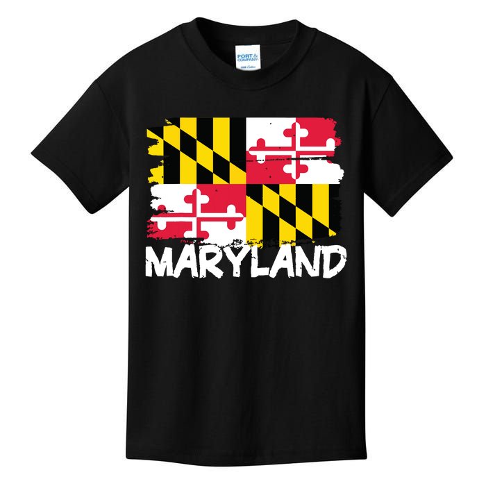 Cool Maryland Flag Kids T-Shirt