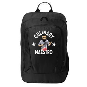 Culinary Maestro Funny Chef Gift City Backpack