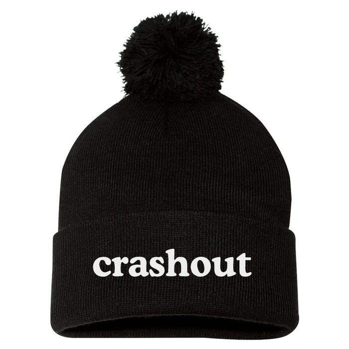 Crashout Meme Funny Pom Pom 12in Knit Beanie