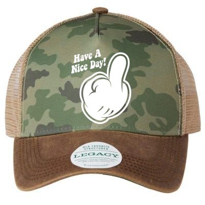 Cartoon Middle Finger Have A Nice Day Legacy Tie Dye Trucker Hat