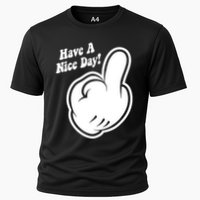 Cartoon Middle Finger Have A Nice Day Cooling Performance Crew T-Shirt