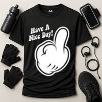 Cartoon Middle Finger Have A Nice Day Cooling Performance Crew T-Shirt