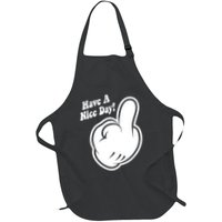 Cartoon Middle Finger Have A Nice Day Apron