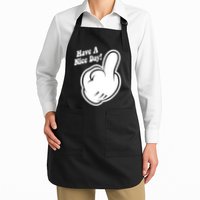 Cartoon Middle Finger Have A Nice Day Apron