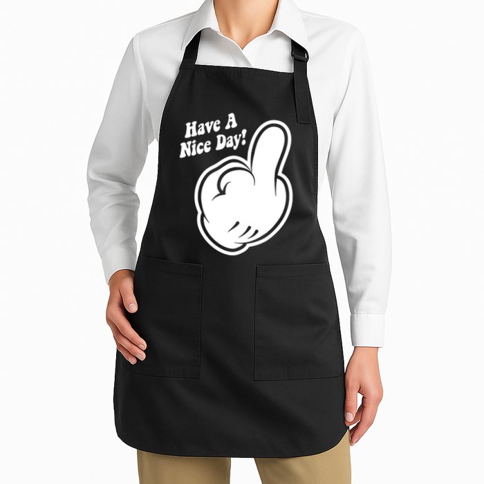 Cartoon Middle Finger Have A Nice Day Apron