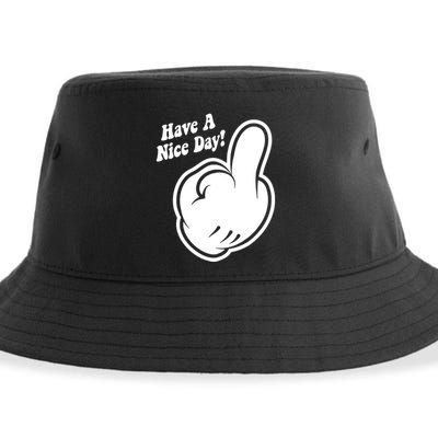 Cartoon Middle Finger Have A Nice Day Sustainable Bucket Hat