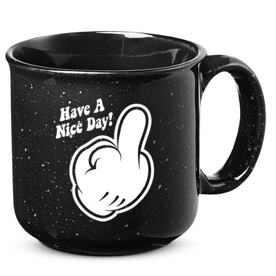 Cartoon Middle Finger Have A Nice Day 15oz Campfire Ceramic Mug
