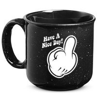 Cartoon Middle Finger Have A Nice Day 15oz Campfire Ceramic Mug