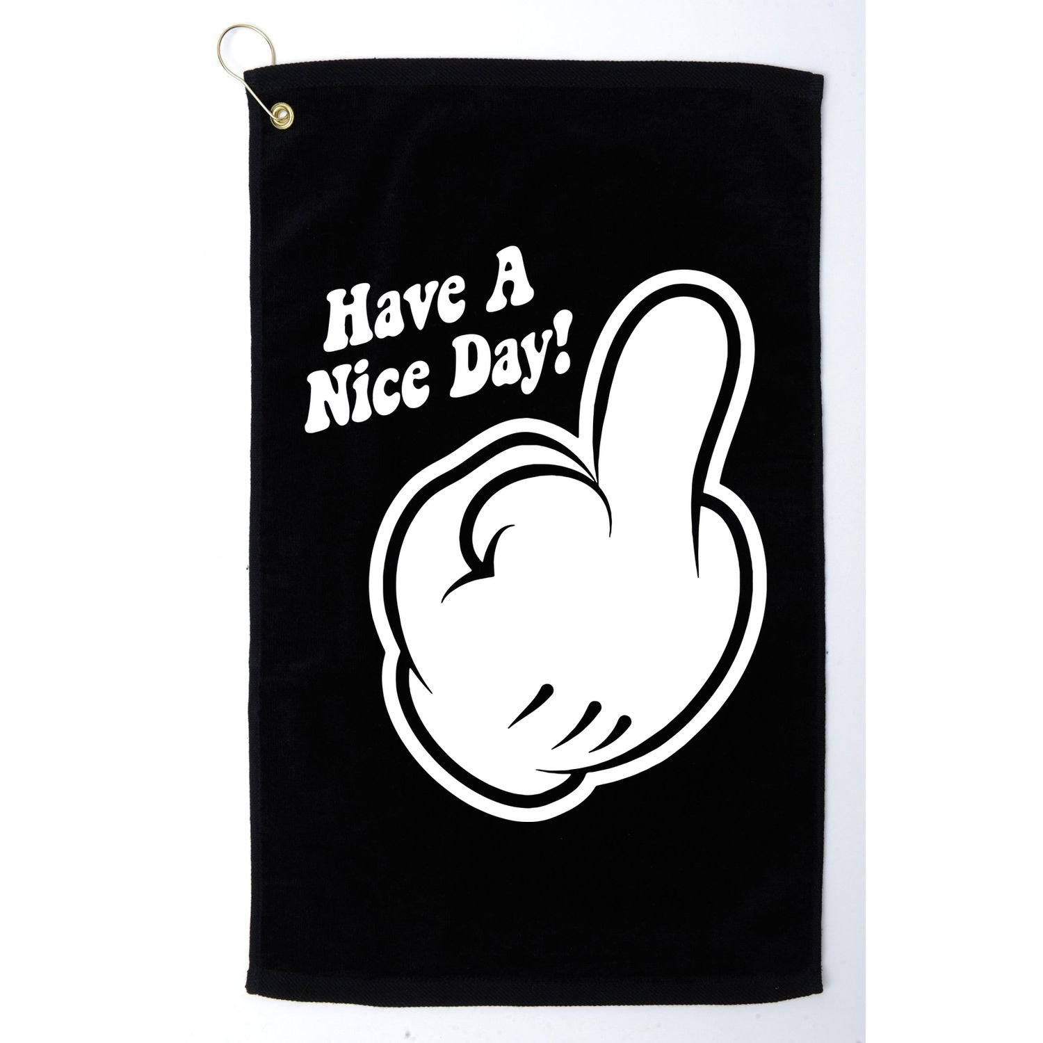 Cartoon Middle Finger Have A Nice Day Golf Towel
