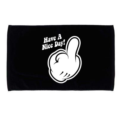 Cartoon Middle Finger Have A Nice Day Microfiber Hand Towel