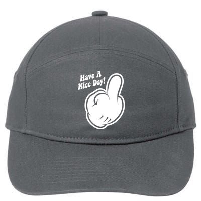 Cartoon Middle Finger Have A Nice Day 7-Panel Snapback Hat