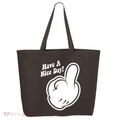 Cartoon Middle Finger Have A Nice Day 25L Jumbo Tote