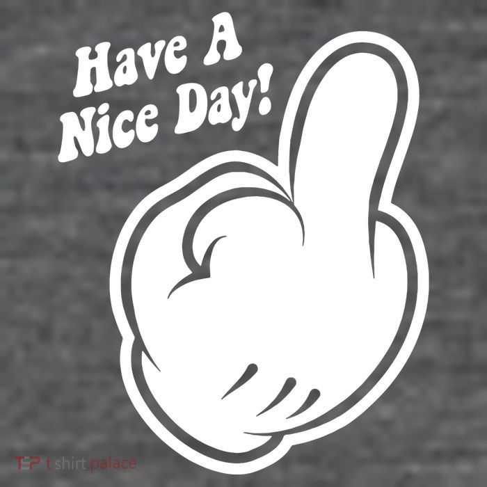 Cartoon Middle Finger Have A Nice Day Wool Snapback Cap