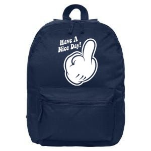 Cartoon Middle Finger Have A Nice Day 16 in Basic Backpack