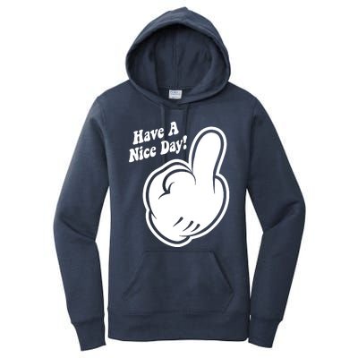 Cartoon Middle Finger Have A Nice Day Women's Pullover Hoodie