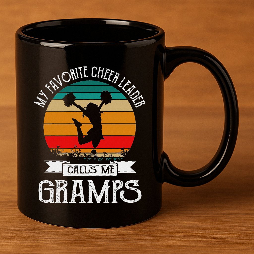 Cheerleading My Favorite Cheerleader Calls Me Gramps 11oz C Handle Ceramic Mug
