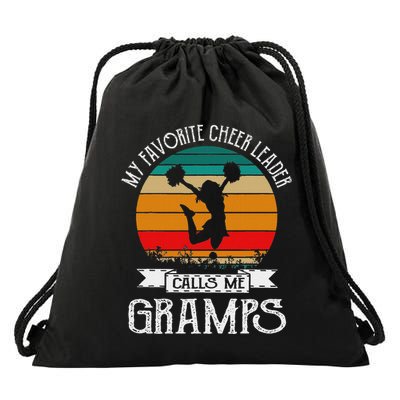 Cheerleading My Favorite Cheerleader Calls Me Gramps Drawstring Bag