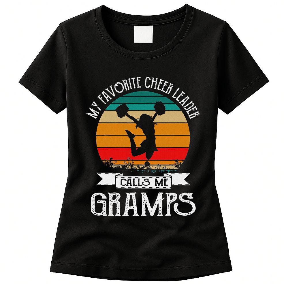 Cheerleading My Favorite Cheerleader Calls Me Gramps Womens T-Shirt