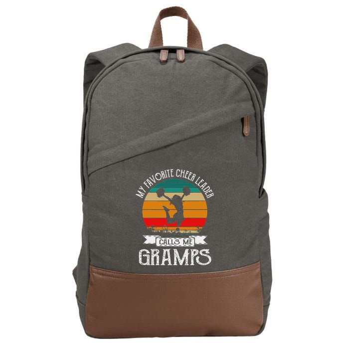Cheerleading My Favorite Cheerleader Calls Me Gramps Cotton Canvas Backpack