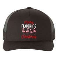 Christmas Merry Flocking Christmas Flamingo Yupoong Adult 5-Panel Trucker Hat