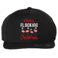 Christmas Merry Flocking Christmas Flamingo Wool Snapback Cap