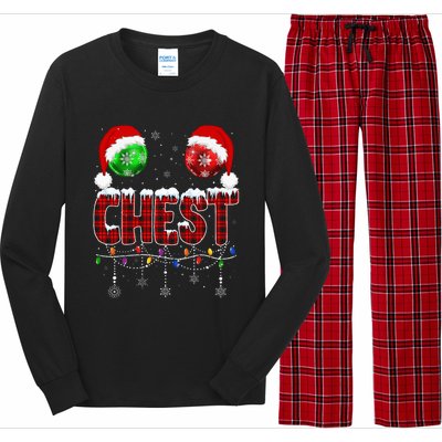 Chestnuts Matching Family Funny Chest Nuts Christmas Couples Long Sleeve Pajama Set