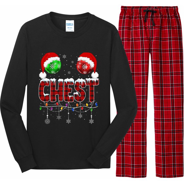 Chestnuts Matching Family Funny Chest Nuts Christmas Couples Long Sleeve Pajama Set