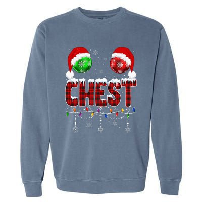 Chestnuts Matching Family Funny Chest Nuts Christmas Couples Garment-Dyed Sweatshirt