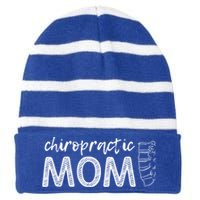 Chiropractic Mom Funny Chiropractor Mother's Day Chiro Humor Cool Gift Striped Beanie with Solid Band