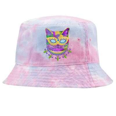 Cat Mardi Gras Tie-Dyed Bucket Hat